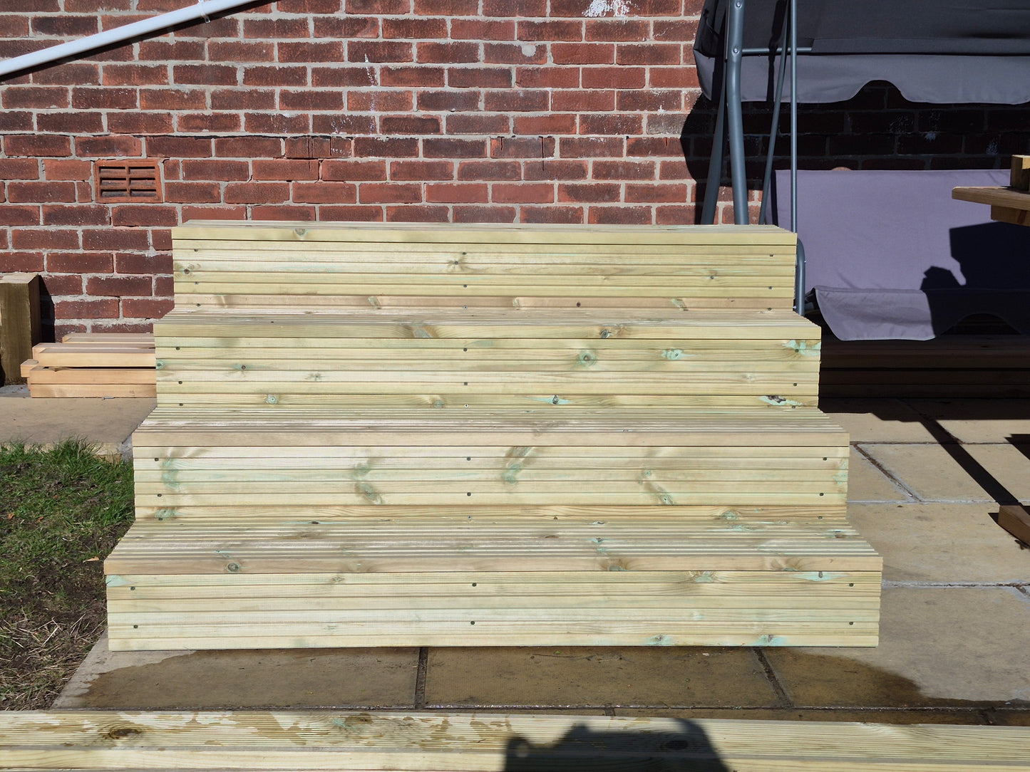 Wooden Decking Steps / Mobile Steps / Bespoke Size / Solid Outdoor Steps / XXL Size / Free P&P