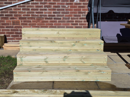 Wooden Decking Steps / Mobile Steps / Bespoke Size / Solid Outdoor Steps / XXL Size / Free P&P