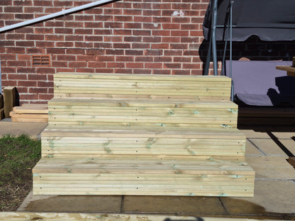 Wooden Decking Steps / Mobile Steps / Bespoke Size / Solid Outdoor Steps / XXL Size / Free P&P