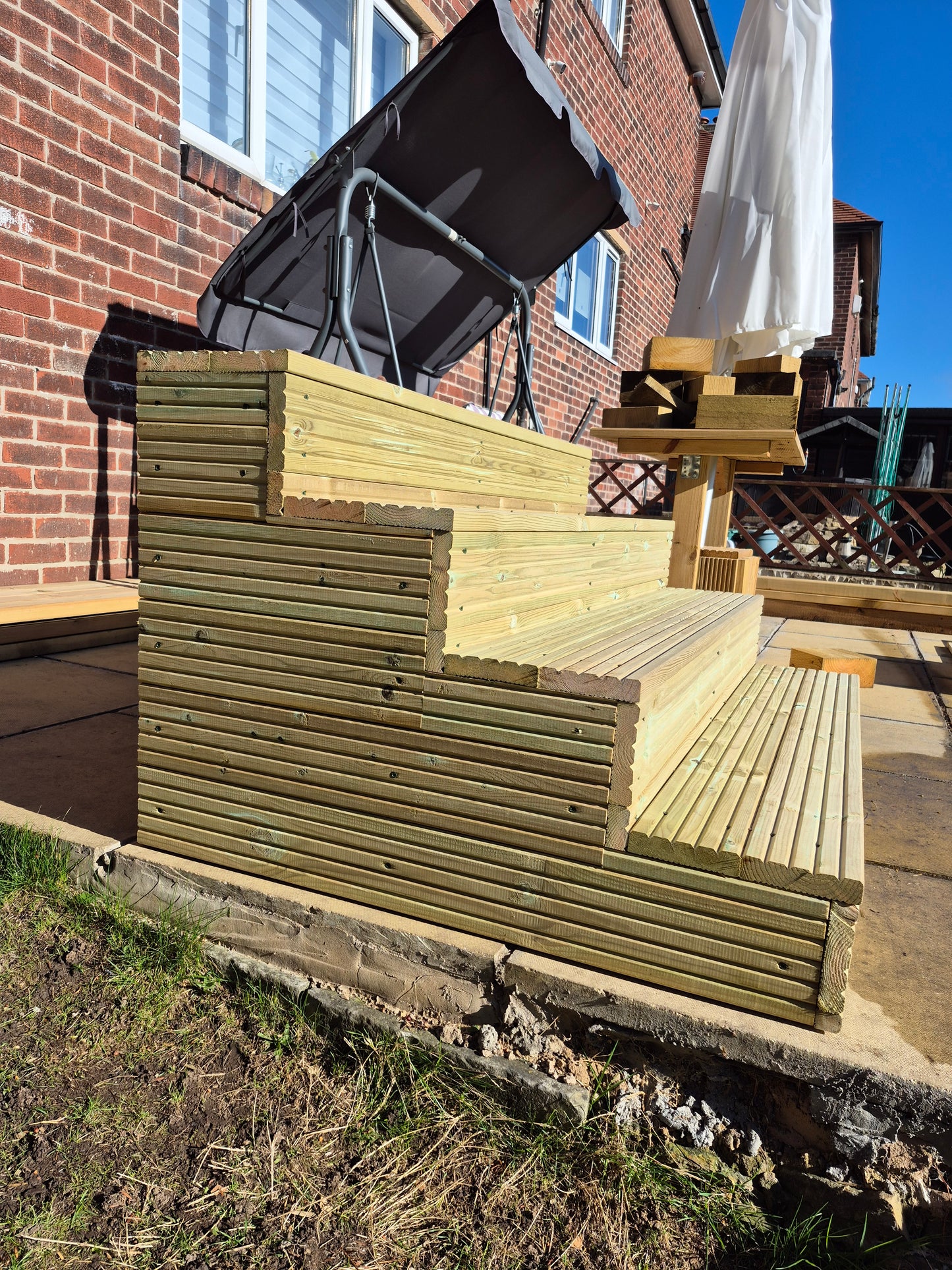 Wooden Decking Steps / Mobile Steps / Bespoke Size / Solid Outdoor Steps / XXL Size / Free P&P