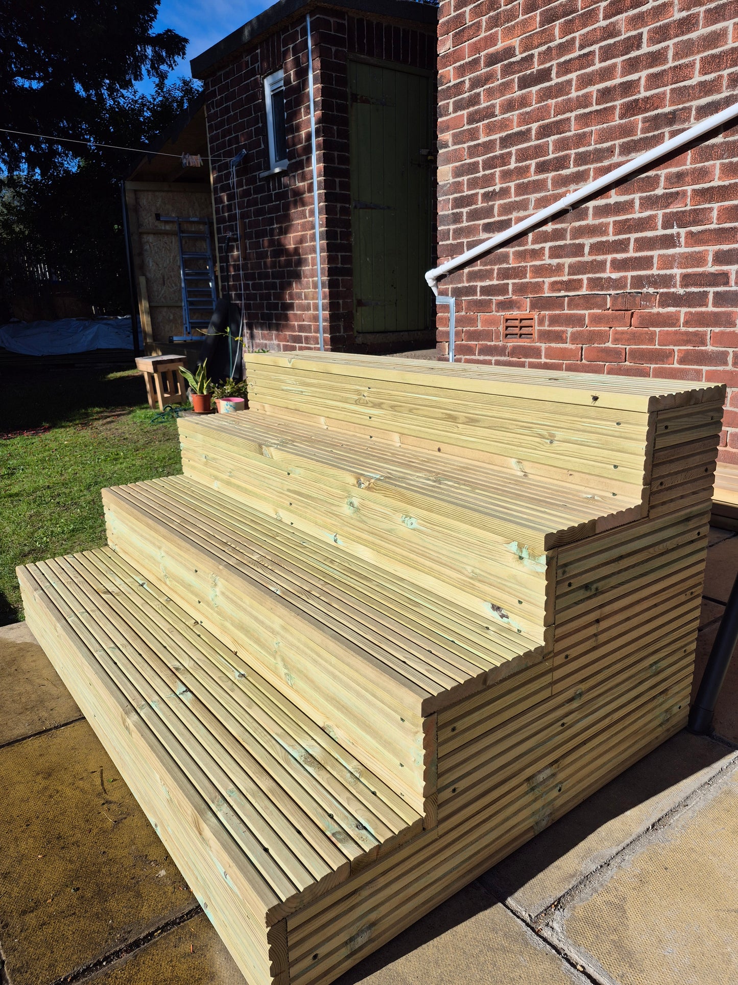 Wooden Decking Steps / Mobile Steps / Bespoke Size / Solid Outdoor Steps / XXL Size / Free P&P