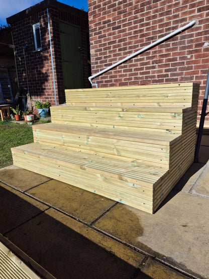 Wooden Decking Steps / Mobile Steps / Bespoke Size / Solid Outdoor Steps / XXL Size / Free P&P
