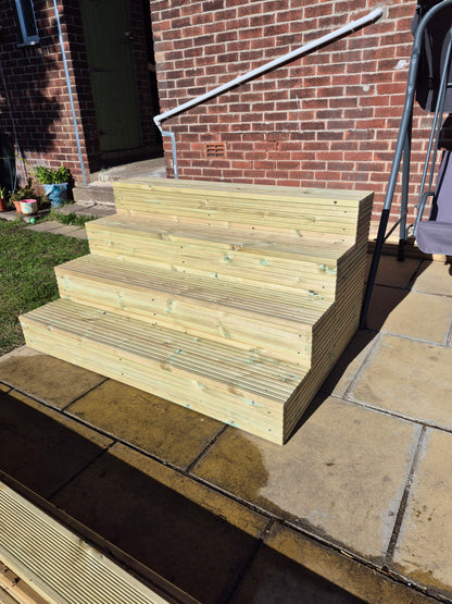Wooden Decking Steps / Mobile Steps / Bespoke Size / Solid Outdoor Steps / XXL Size / Free P&P