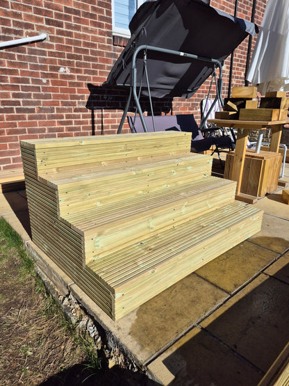 Wooden Decking Steps / Mobile Steps / Bespoke Size / Solid Outdoor Steps / XXL Size / Free P&P