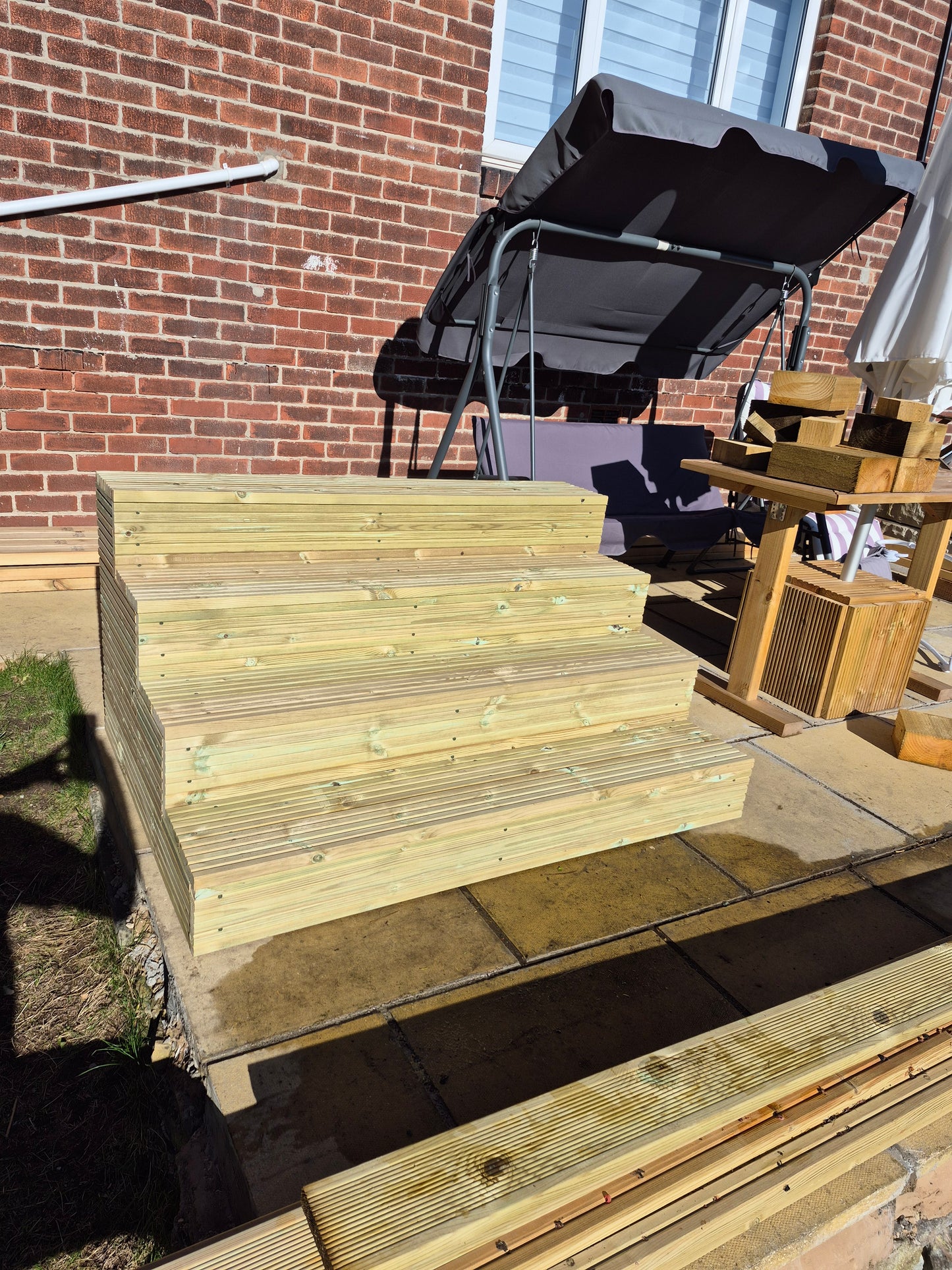 Wooden Decking Steps / Mobile Steps / Bespoke Size / Solid Outdoor Steps / XXL Size / Free P&P