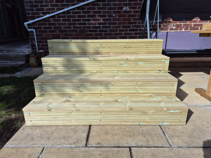 Wooden Decking Steps / Mobile Steps / Bespoke Size / Solid Outdoor Steps / XXL Size / Free P&P