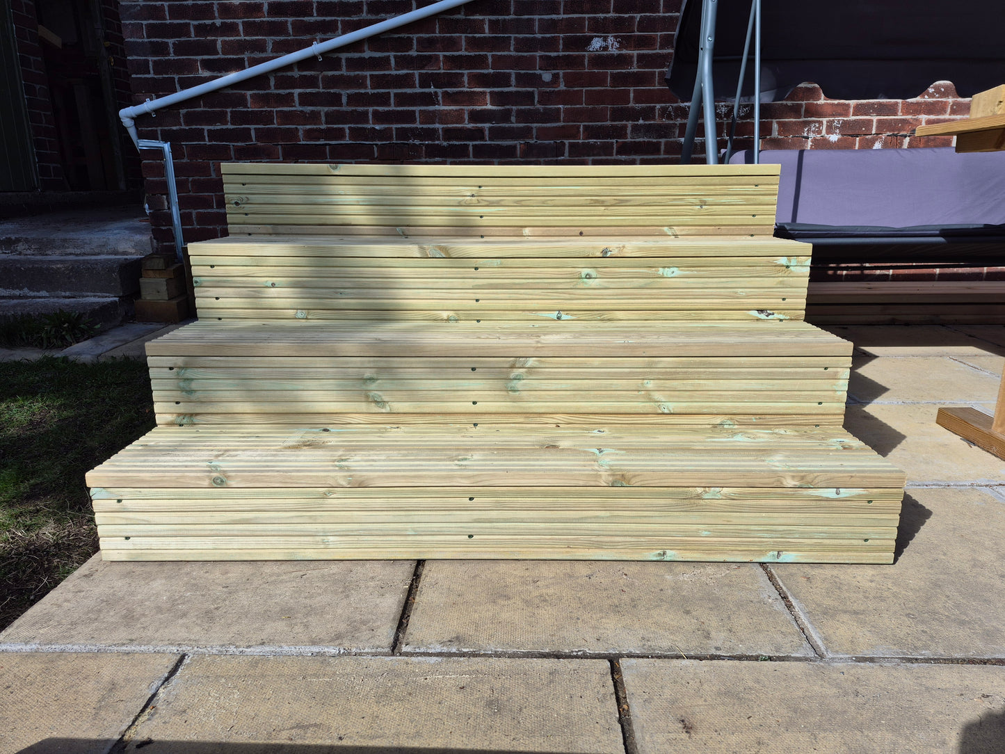 Wooden Decking Steps / Mobile Steps / Bespoke Size / Solid Outdoor Steps / XXL Size / Free P&P