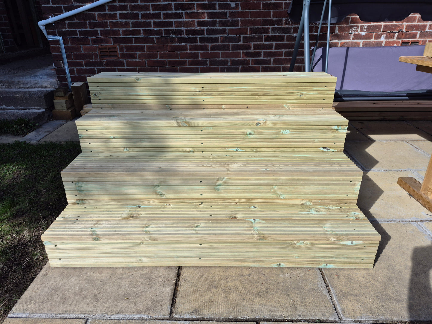 Wooden Decking Steps / Mobile Steps / Bespoke Size / Solid Outdoor Steps / XXL Size / Free P&P