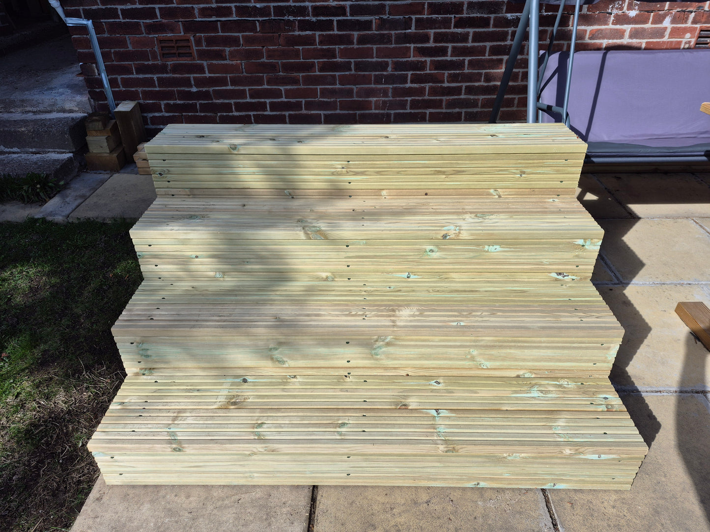 Wooden Decking Steps / Mobile Steps / Bespoke Size / Solid Outdoor Steps / XXL Size / Free P&P