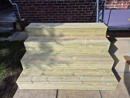 Wooden Decking Steps / Mobile Steps / Bespoke Size / Solid Outdoor Steps / XXL Size / Free P&P