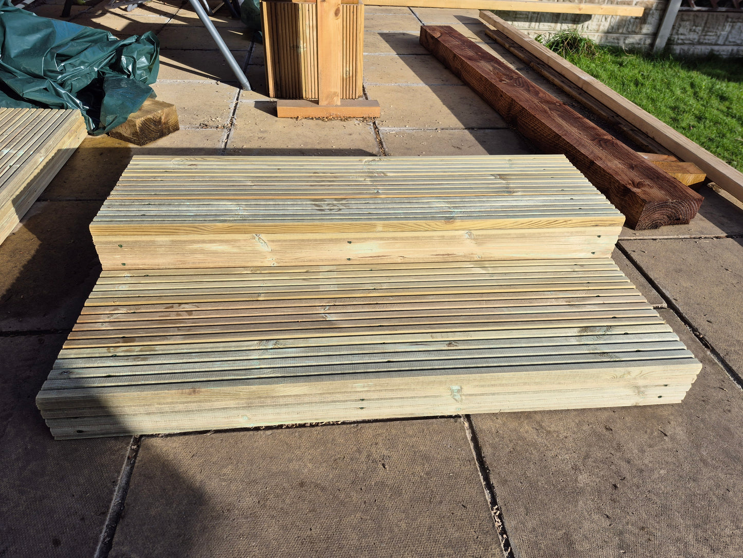 2 Tier wooden steps extra wide