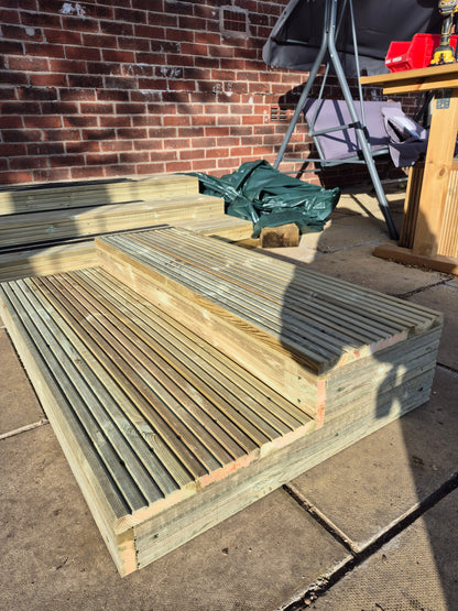 2 Tier wooden steps extra wide