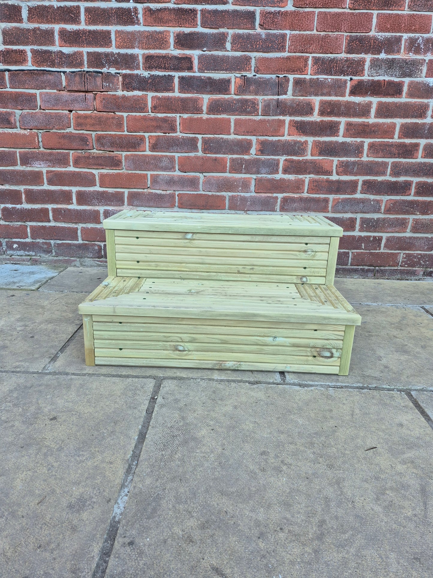 2 Tier Wooden Steps For Home /Ready to use / Bespoke Size / Sturdy Steps / Garden Steps / Patio Steps /Door Steps/Delivered FULLY Assembled