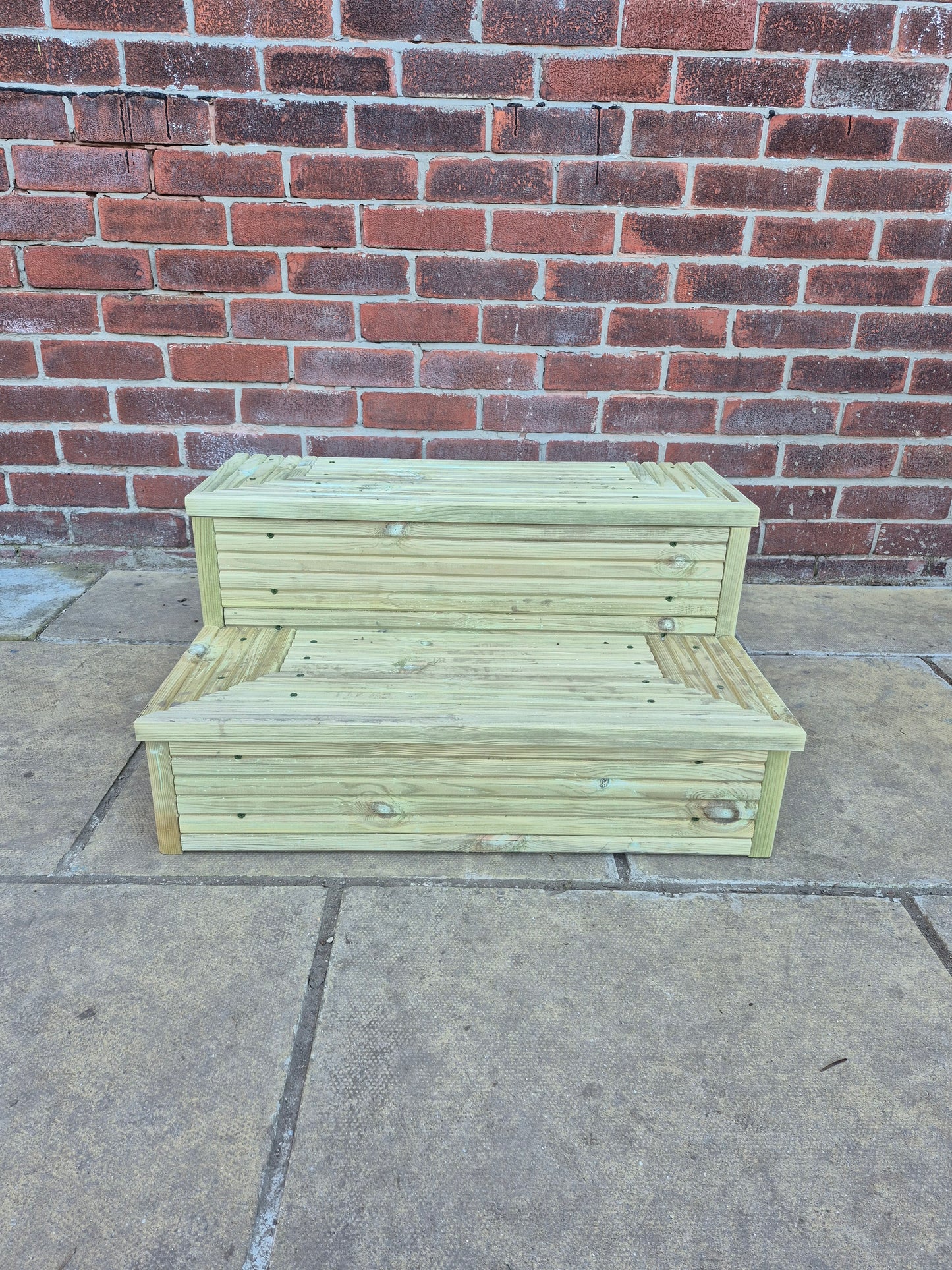 2 Tier Wooden Steps For Home /Ready to use / Bespoke Size / Sturdy Steps / Garden Steps / Patio Steps /Door Steps/Delivered FULLY Assembled