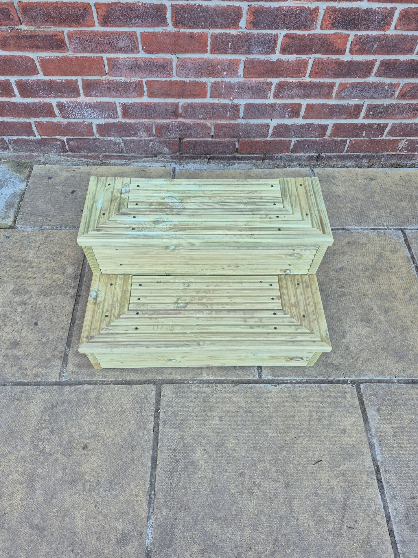 2 Tier Wooden Steps For Home /Ready to use / Bespoke Size / Sturdy Steps / Garden Steps / Patio Steps /Door Steps/Delivered FULLY Assembled