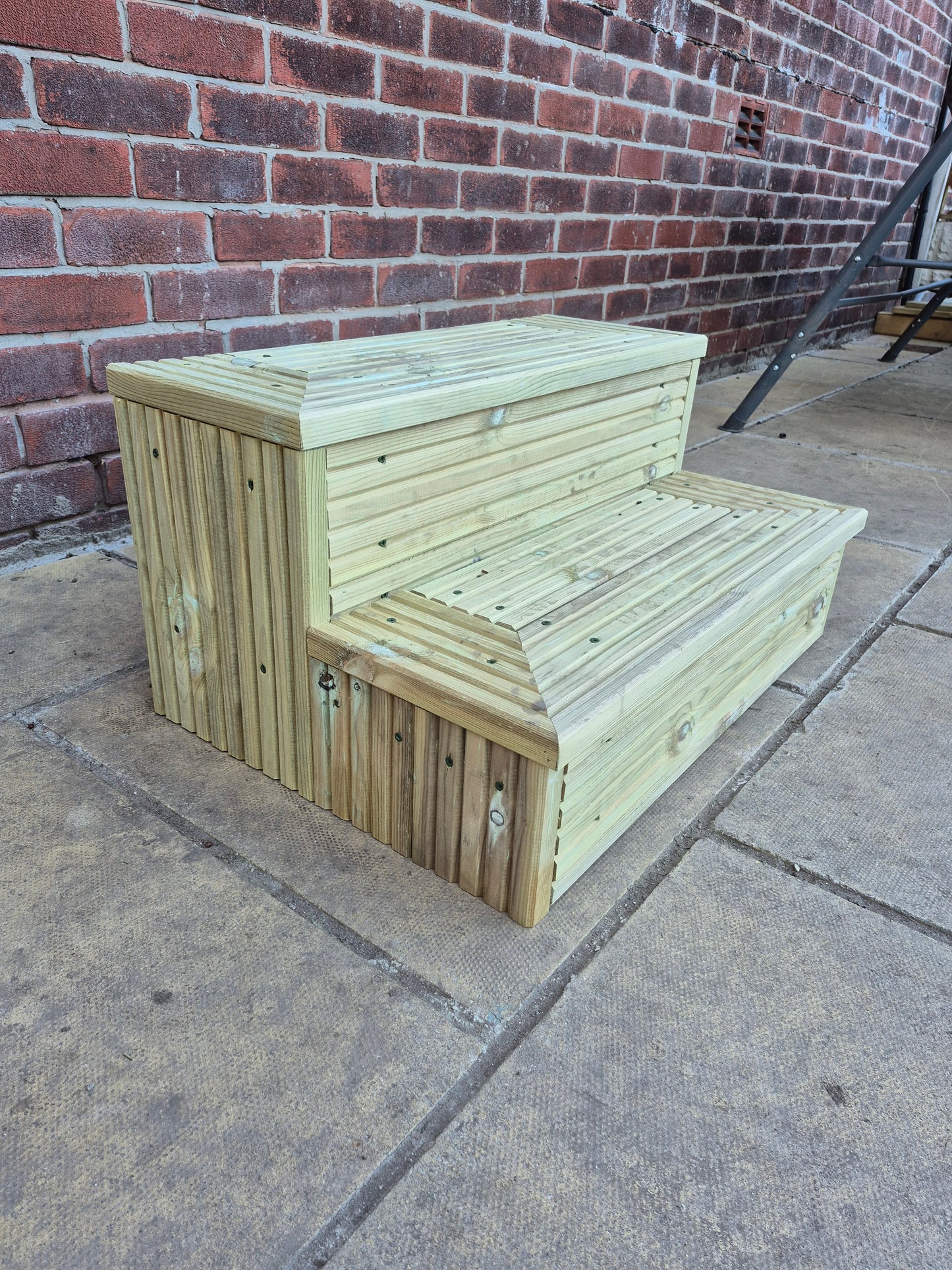 2 Tier Wooden Steps For Home /Ready to use / Bespoke Size / Sturdy Steps / Garden Steps / Patio Steps /Door Steps/Delivered FULLY Assembled