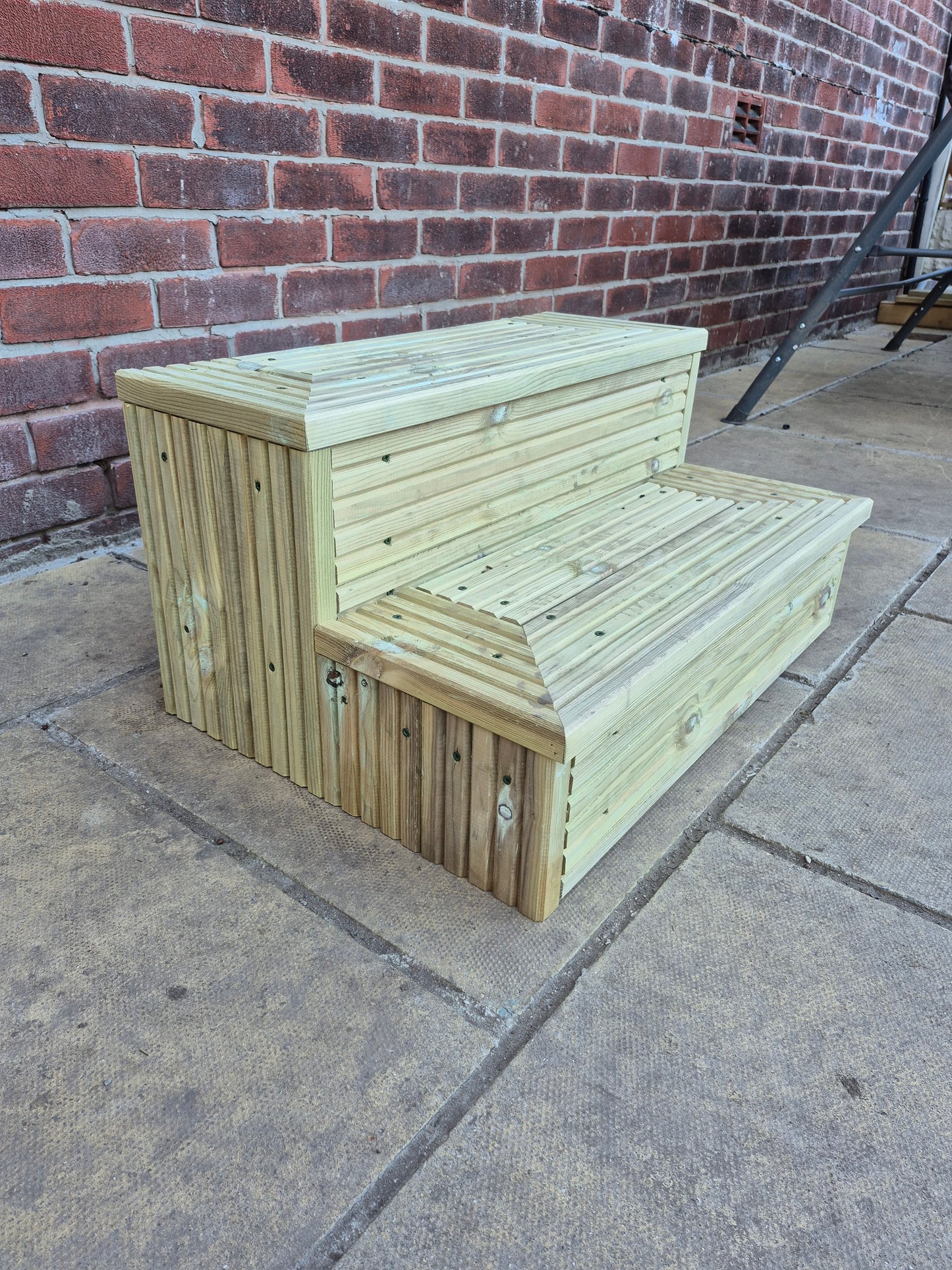 2 Tier Wooden Steps For Home /Ready to use / Bespoke Size / Sturdy Steps / Garden Steps / Patio Steps /Door Steps/Delivered FULLY Assembled