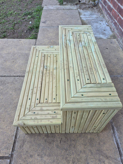 2 Tier Wooden Steps For Home /Ready to use / Bespoke Size / Sturdy Steps / Garden Steps / Patio Steps /Door Steps/Delivered FULLY Assembled