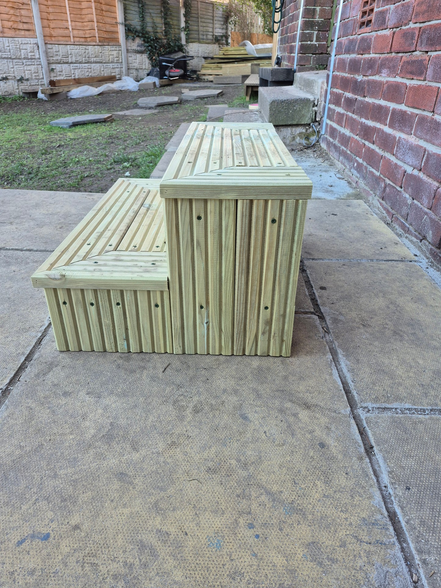 2 Tier Wooden Steps For Home /Ready to use / Bespoke Size / Sturdy Steps / Garden Steps / Patio Steps /Door Steps/Delivered FULLY Assembled