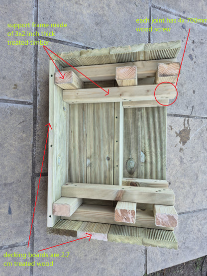 2 Tier Wooden Steps For Home /Ready to use / Bespoke Size / Sturdy Steps / Garden Steps / Patio Steps /Door Steps/Delivered FULLY Assembled