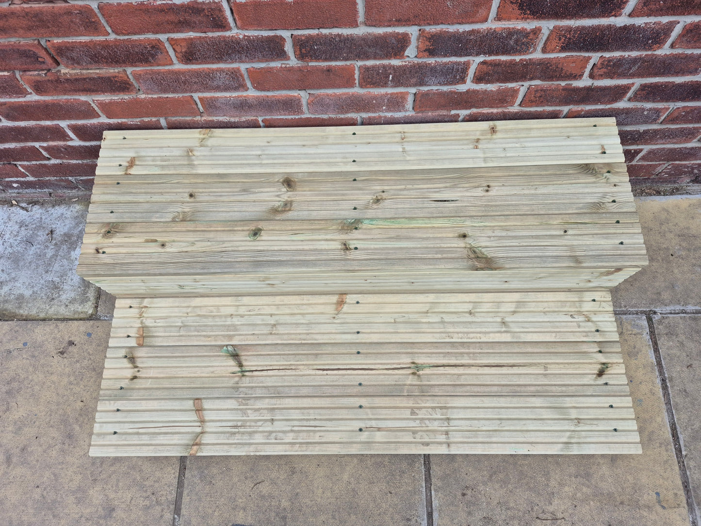 2 Tier Wooden Steps: Extra Wide each Tread ,Sturdy Garden, Patio, Door Steps (Fully Assembled)