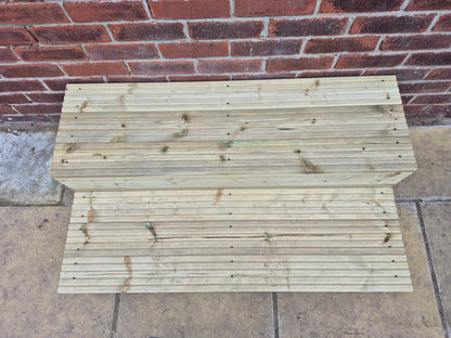 2 Tier Wooden Steps: Extra Wide each Tread ,Sturdy Garden, Patio, Door Steps (Fully Assembled)