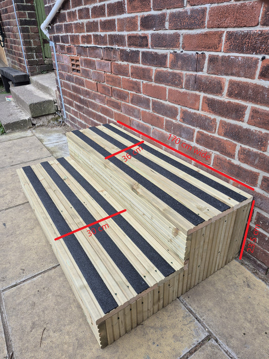Wooden Decking Steps with anti slip