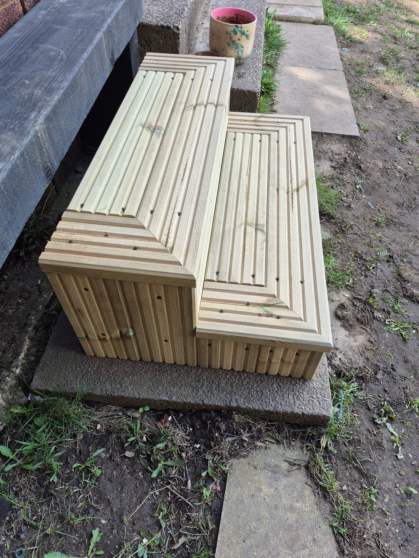 2 Tier Wooden Steps For Home /Ready to use / Bespoke Size / Sturdy Steps / Garden Steps / Patio Steps /Door Steps/Delivered FULLY Assembled