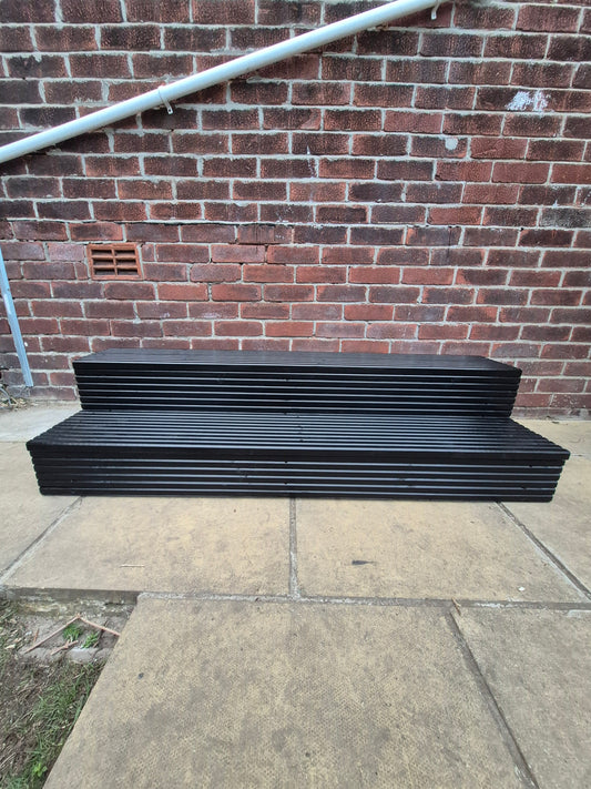 2 Tier Wooden Steps For Home in Black colour